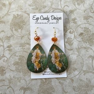 Grecian Lady Decoupaged Earrings